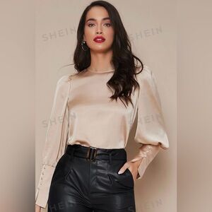 NEW Champagne Satin Shirt - NWOT